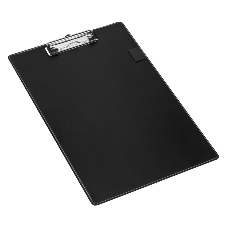Wedo 057601 Porte-Bloc En Plastique A4 Noir - Robuste Avec Pince Métal Et Oeillet De Suspension